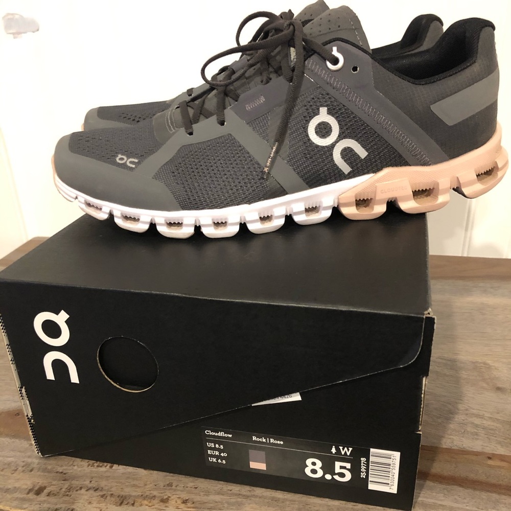 On Cloudflow women’s running shoes, size 8.5